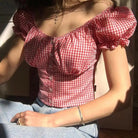 Rustic Country Baby Crop Sweetheart Button - Up Top In Stock - Cosparty