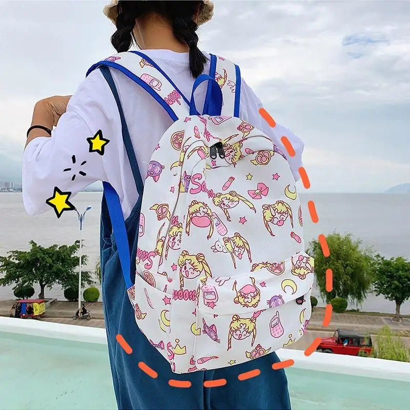 Sailor Moon Inspired Kawaii Backpack Org Instock New Condition - White - bag