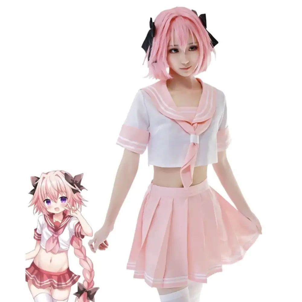 Sailor School Uniform Cosplay Set Inspired by Astolfo from Fate Apocrypha - costume