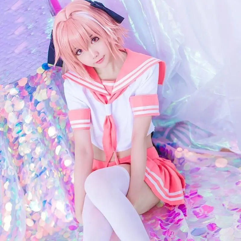 Sailor School Uniform Cosplay Set Inspired by Astolfo from Fate Apocrypha - Cosparty
