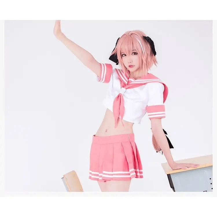Sailor School Uniform Cosplay Set Inspired by Astolfo from Fate Apocrypha - Cosparty