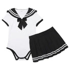 Sailor Scout Snap Crotch Onesie with Pleated School Girl Skirt - Cosparty