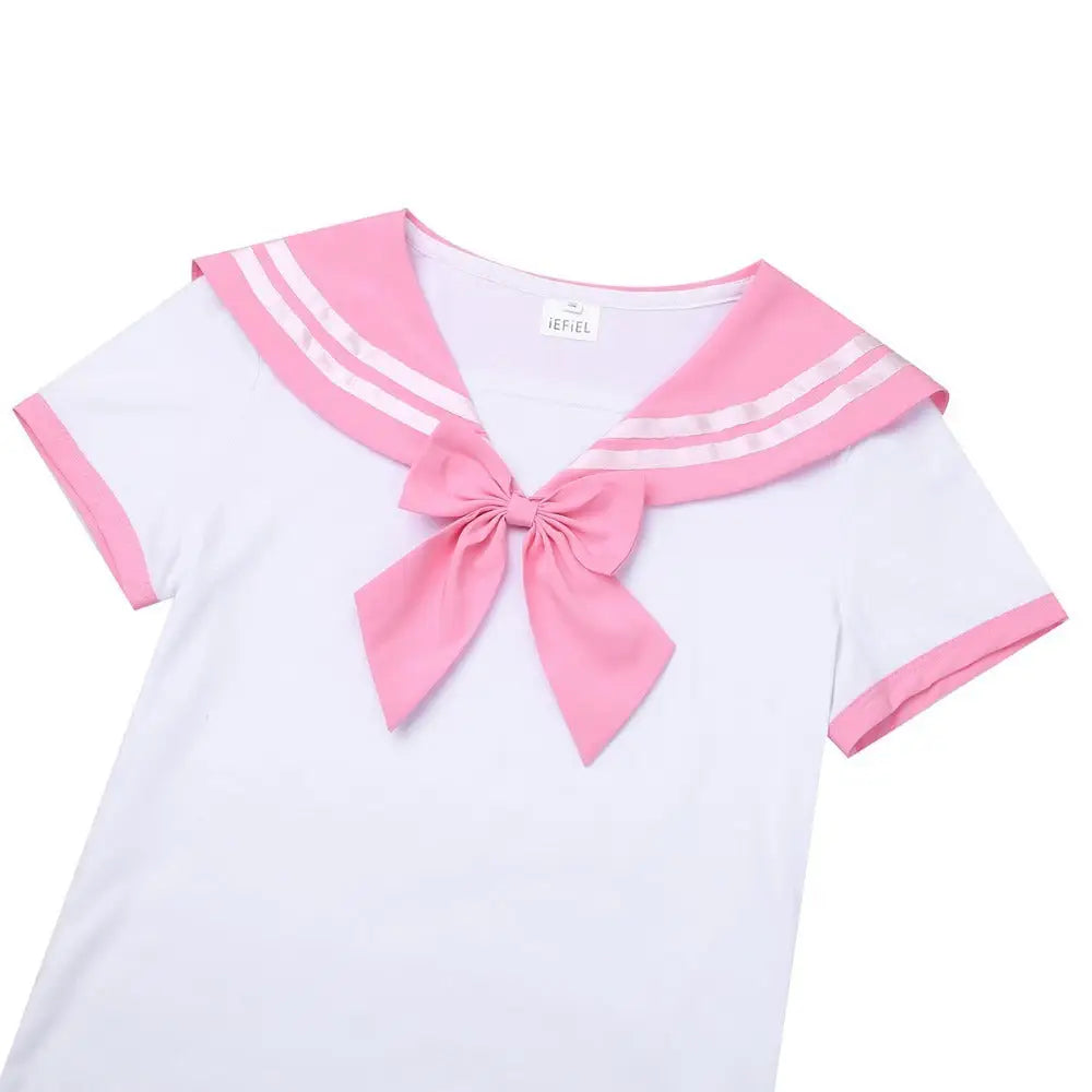 Sailor Scout Snap Crotch Onesie with Pleated School Girl Skirt - onesie