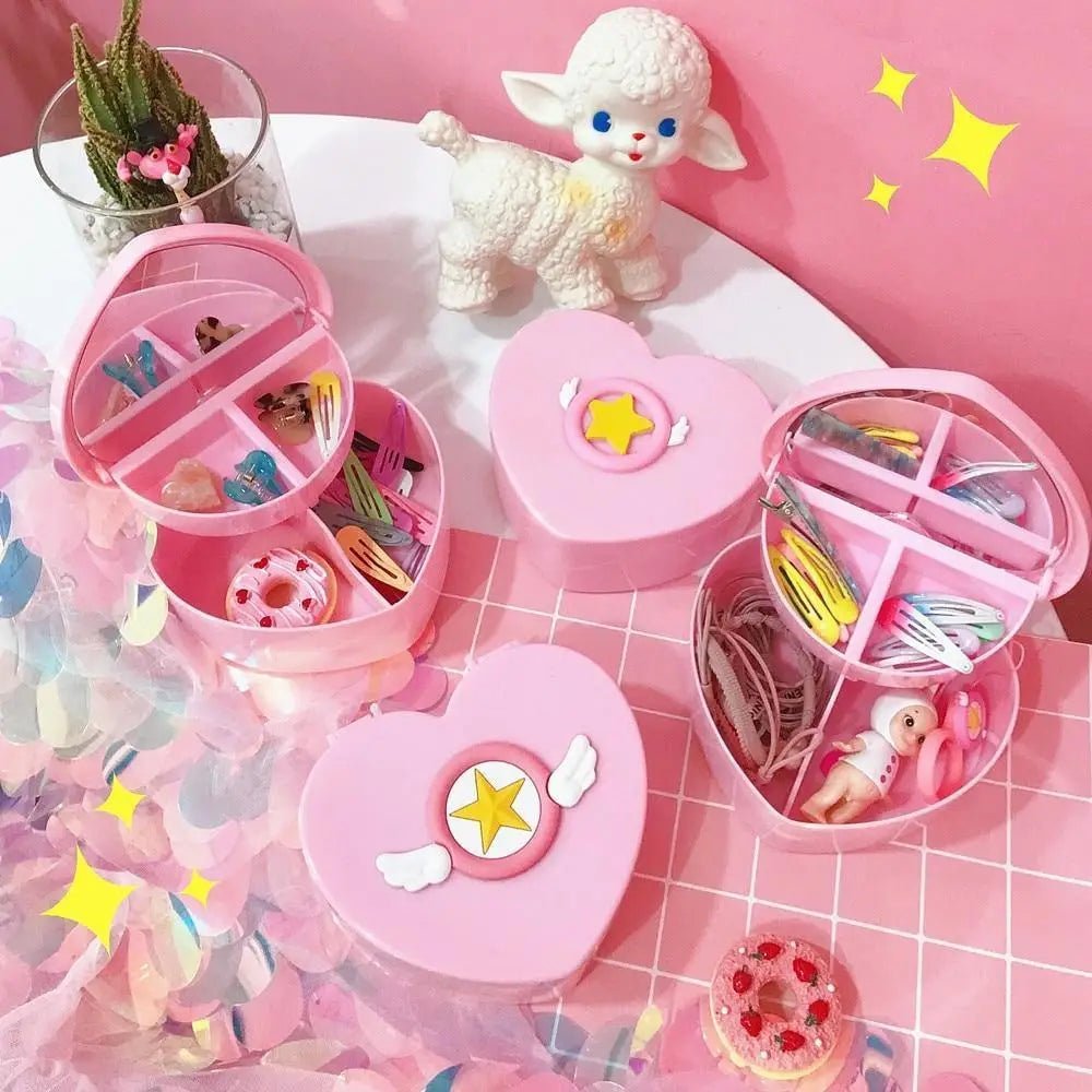 Sakura Layered Organizer Box for Kawaii Bedroom Storage - Cosparty