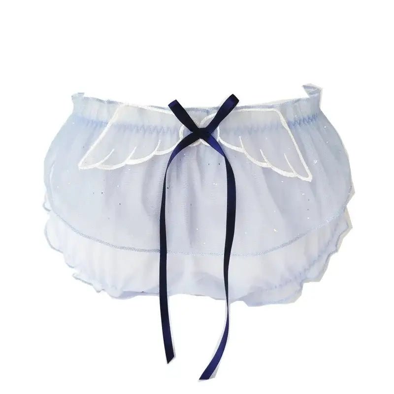 Sakura Wing Panties with Sheer Chiffon and Satin Ribbons - Cosparty