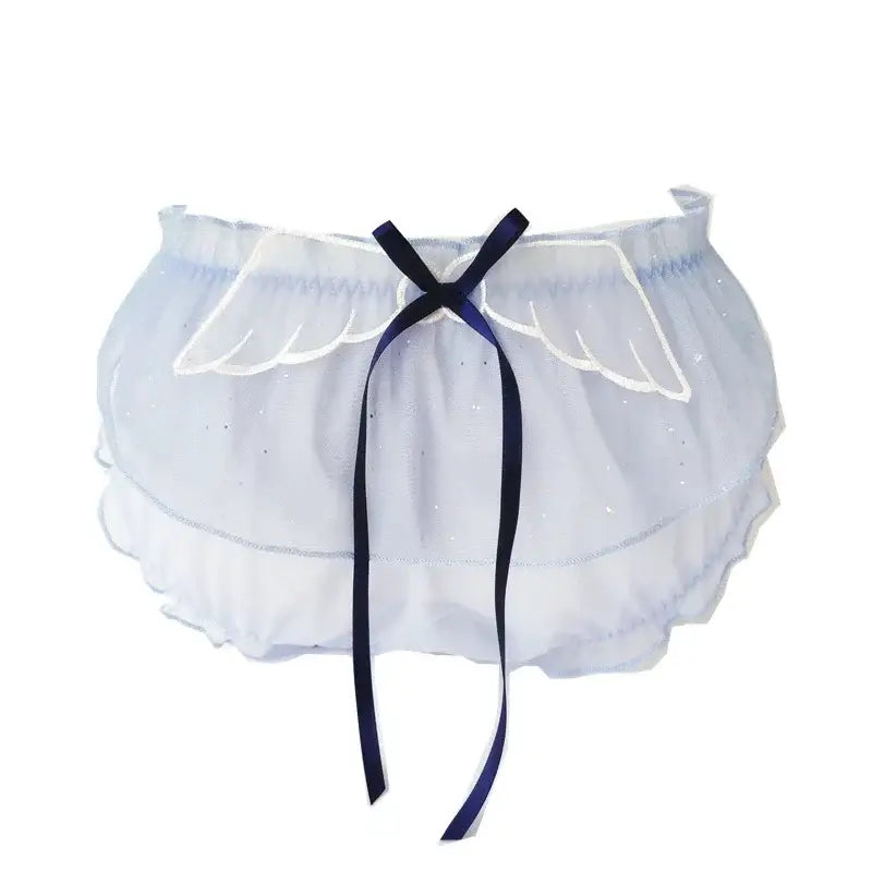 Sakura Wing Panties with Sheer Chiffon and Satin Ribbons - Underwear