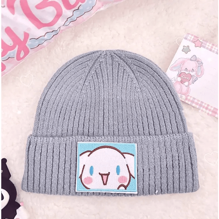 Sanrio Inspired Kawaii Embroidered Beanies for Cozy Warmth - Cosparty