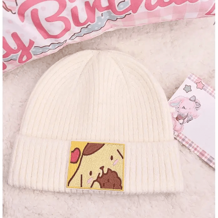 Sanrio Inspired Kawaii Embroidered Beanies for Cozy Warmth - Cosparty
