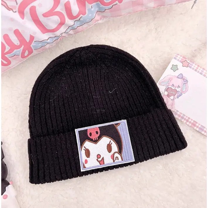 Kawaii Beanie - Kuromi - beanie, beanies, cinnamoroll, hats, kawaii hat