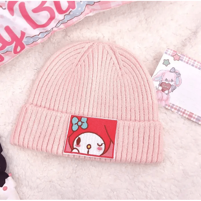 Sanrio Inspired Kawaii Embroidered Beanies for Cozy Warmth - Cosparty