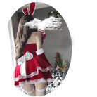 Santa Bunny Dress Set with Matching Headband and Gloves - holiday dress