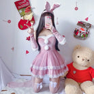 Santa Bunny Dress Set with Matching Headband and Gloves - holiday dress