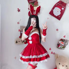 Santa Bunny Dress Set with Matching Headband and Gloves - holiday dress