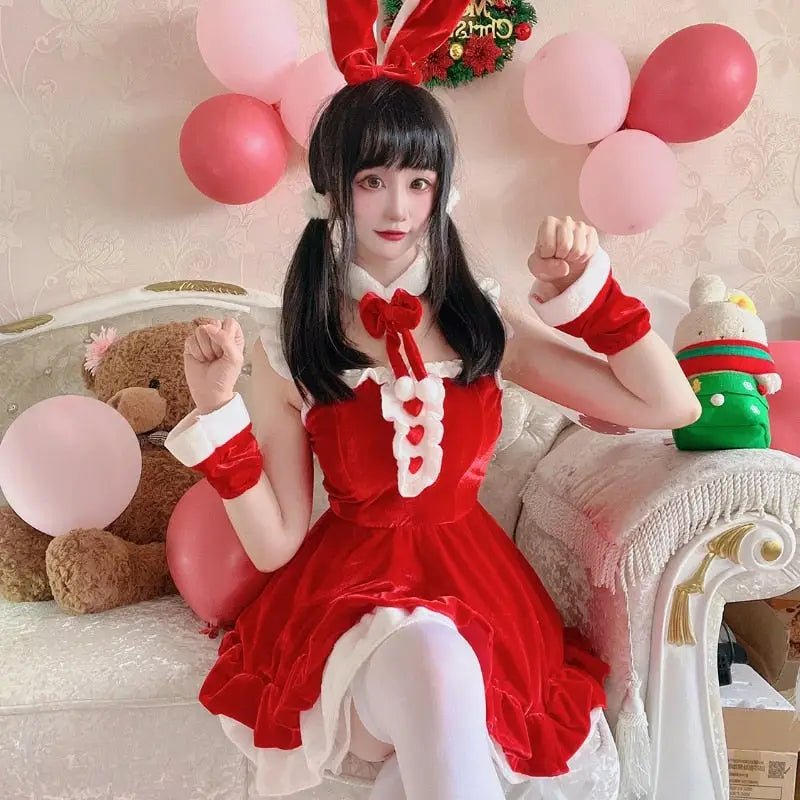 Santa Claus and Bunny Dress with Matching Headband and Cuffs - Cosparty