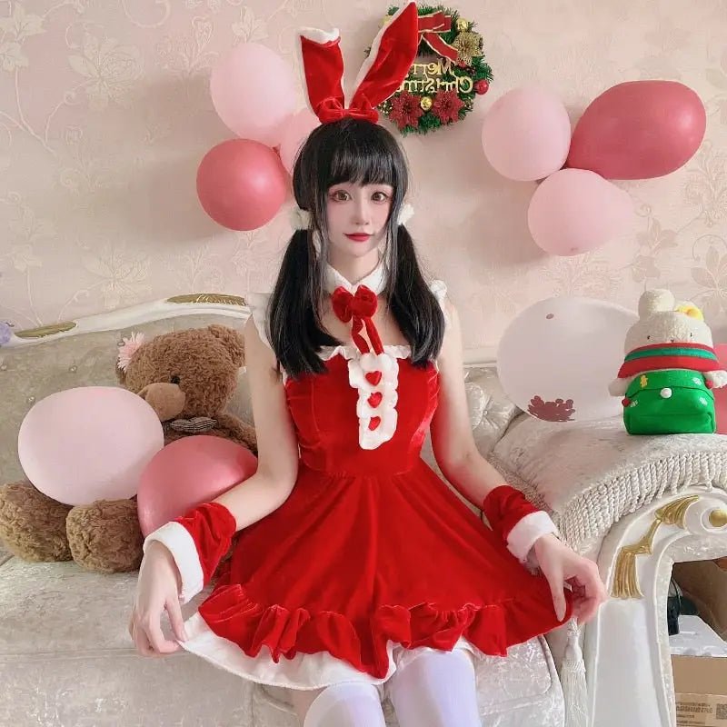 Santa Claus and Bunny Dress with Matching Headband and Cuffs - Cosparty