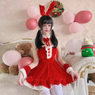 Santa Claus and Bunny Dress with Matching Headband and Cuffs - dress