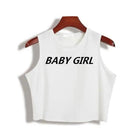 Sassy Baby Girl Cropped Muscle Tees in Black or White - Cosparty