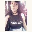 Sassy Baby Girl Cropped Muscle Tees in Black or White - Cosparty