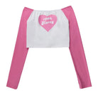 Sassy Bubblegum Pink Long Sleeve Crop Top for 90s Vibes - crop top