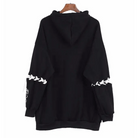 Satanic Bunny Hooded Sweatshirt with Corset Lace - Up Sleeves - Cosparty