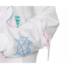 Satanic Bunny Hooded Sweatshirt with Corset Lace - Up Sleeves - Cosparty