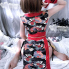 Satin Cheongsam Inspired Dress with Belted Rope and Matching Accents - pants