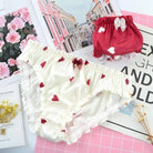 Satin Heart Patterned Undies with Ruffled Trim and Bows in Stock - Cosparty