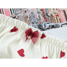 Satin Heart Patterned Undies with Ruffled Trim and Bows in Stock - Cosparty