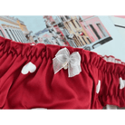 Satin Heart Patterned Undies with Ruffled Trim and Bows in Stock - Cosparty