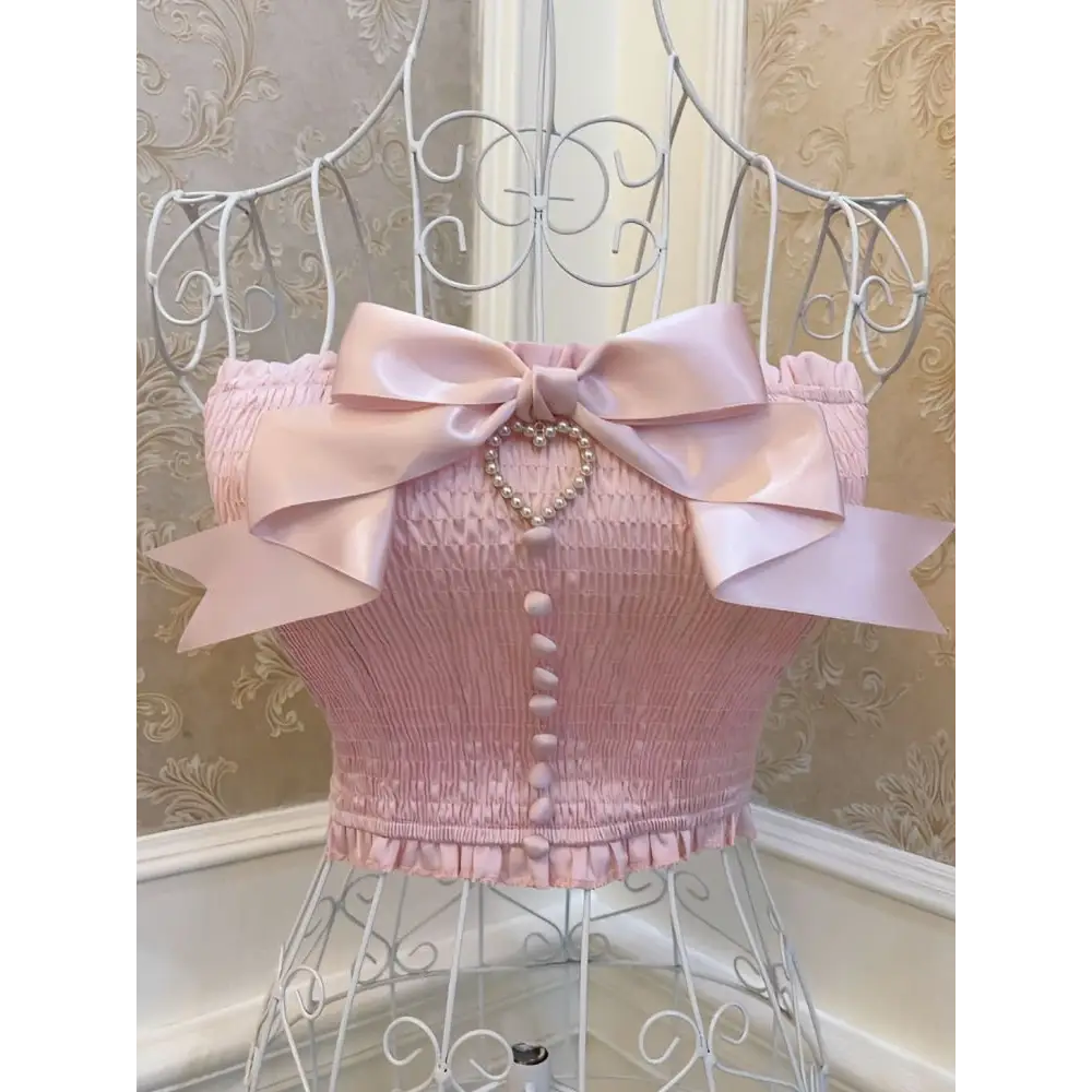 Satin Princess Tube Top in Angelic Pink Satin Fabric - crop top