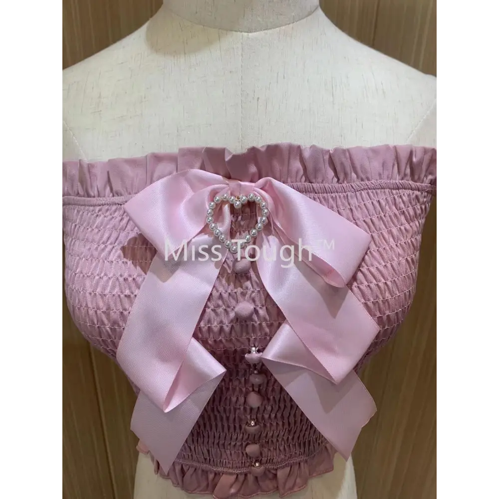 Satin Princess Tube Top in Angelic Pink Satin Fabric - crop top