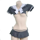 School Girl Micro Crop Top and Bikini Lingerie Set - Cosparty