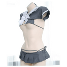 School Girl Micro Crop Top and Bikini Lingerie Set - Cosparty