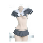 School Girl Micro Crop Top and Bikini Lingerie Set - Cosparty