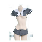 School Girl Micro Crop Top and Bikini Lingerie Set - lingerie