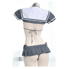 School Girl Micro Crop Top and Bikini Lingerie Set - Cosparty