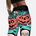 Screaming Pumpkin Printed Leggings for Halloween Enthusiasts - pants