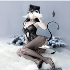 Seductive Black Lace Fishnet Bodystocking for a Naughty Surprise - fishnets