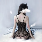 Seductive Black Lace Fishnet Bodystocking for a Naughty Surprise - fishnets