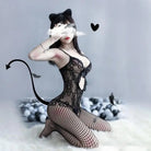 Seductive Black Lace Fishnet Bodystocking for a Naughty Surprise - Cosparty