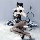 Seductive Black Lace Fishnet Bodystocking for a Naughty Surprise - Cosparty