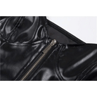 Seductive Black Latex Camisole with Gold Zipper and Built - In Cups - Cosparty