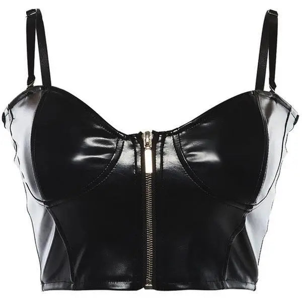 Black Latex Camisole Tank Top Fetish Dominatrix Kink Fashion Goth