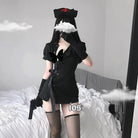 Seductive Black Nurse Military Cosplay Costume - costume