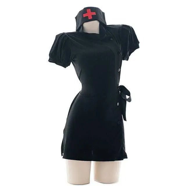 Seductive Black Nurse Military Cosplay Costume - Cosparty