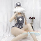 Seductive Military Inspired Grey Nurse Cosplay Costume - costume