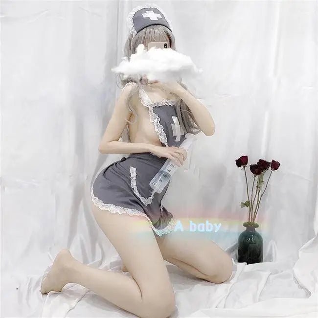 Seductive Military Inspired Grey Nurse Cosplay Costume - Cosparty