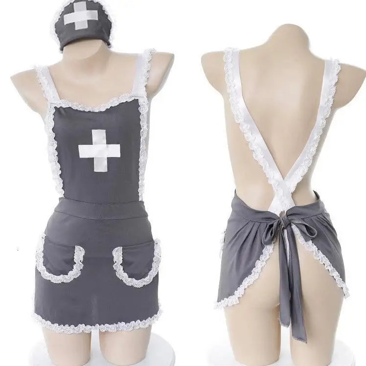 Seductive Military Inspired Grey Nurse Cosplay Costume - costume