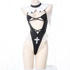 Seductive Nun Priestess Cosplay Lingerie Set for Halloween - Cosparty