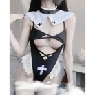 Seductive Nun Priestess Cosplay Lingerie Set for Halloween - sweatshirt